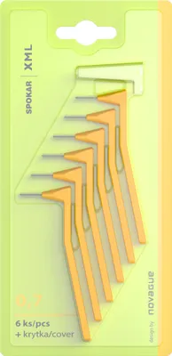 Image de SPOKAR XML Brossettes interdentaires 0,7 mm jaunes, 6 pièces