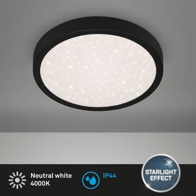 Produktbild von Badleuchte Briloner LED 18,5W Ø 28CM IP44 Badleuchte Sternenhimmel Badezimmer 4000K Rund Schwarz