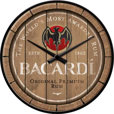 Zdjęcie produktu dla Zegar Ścienny Bacardi Wood Barrel