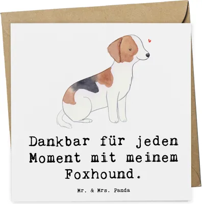 Produktbild von Mr. & Mrs. Panda Glückwunschkarte Foxhound Moment - Weiß - Geschenk, anlasskarte, Jagdhund, Laufhund, Grußkarte, doppelkarte, Klappkarte, faltkarte