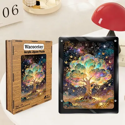 Produktbild von 3D Acryl Puzzle Geluksboom Sternenhimmel Dekoration DIY Puzzle Geschenk