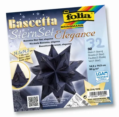 Obrázek produktu pro Folia Bascetta Star Christmas Star 3D Origamaster skládací archy Craft Kit, velikost:145x145mm; barva:Indian Dream Blue