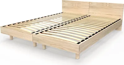 Produktbild von Zwillingsbett Massivholz mit Kopfteil Twin - 90x190 - Naturlack