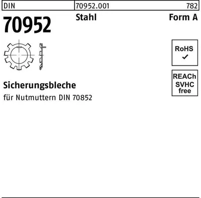 Produktbild von Reyher  Sicherungsbleche DIN 70952 Stahl A 80 (10 Stück)