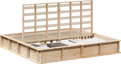 Produktbild von vidaXL Bettrahmen Braun 180 x 200 cm Massives Kiefernholz
