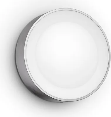 Produktbild von Philips, Außenwandleuchte Inox WCA Daylo, 220x220x76 mm, 16 Mio. Farben, dimmbar, IP44, kompatibel mit Philips Hue, Alexa, HomeKit, Google Assistant, Ring aus Licht, Heimkehrfunktion