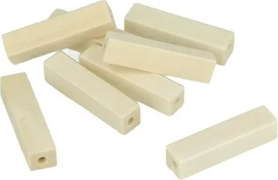Produktbild von 10 Holzperlen Viereckig 30 x 6,5 mm