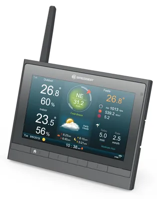 Produktbild von Bresser MeteoChamp Basisstation für WLAN Funk Wetterstation mit 17,8 cm TFT