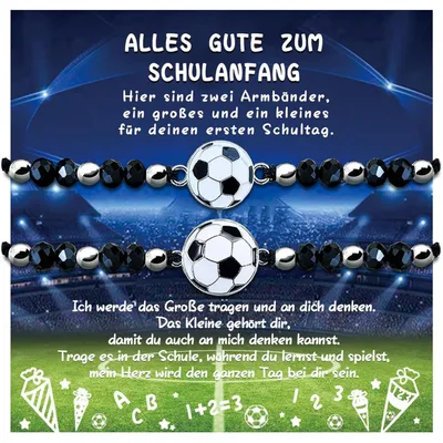 Produktbild von Fußball Armband für Schulkinder, Schulanfang Geschenk, 2er Set