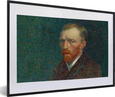 Produktbild von MuchoWow® Gerahmtes Poster Kunst - Van Gogh - Alte Meister - Selbstporträt 60x40 cm - Poster mit Schwarzem Bilderrahmen Wandposter Rahmen Foto Bilder - Schlafzimmer - Plakat in Rahmen - Drucken