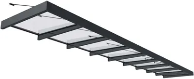 Zdjęcie produktu dla Palram - Canopia metalowy daszek Sophia XL 8514 antracyt 845x140x17 cm