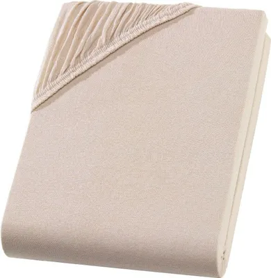 Produktbild von Jersey Spannbettlaken 90x200 - 100x200 cm Beige / hellbraun - 100% Baumwolle