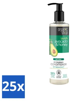 Productafbeelding van 25 x Natuurlijke herstellende conditioner - Avocado & Honing - 280 ml - Voordeelverpakking - 25 stuks