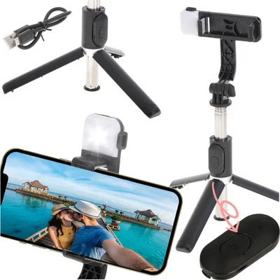 Obrázok produktu pre KIK KX5688 Selfie tyč lampa statív statív čierna