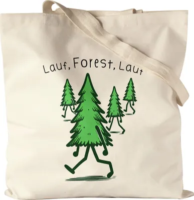 Produktbild von Lauf Forest Lauf Tannenbaum Jutebeutel - Wortwitz Geschenk für Läufer