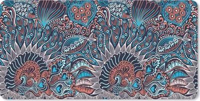 Produktbild von MuchoWow® Schreibtischunterlage Fisch - Koralle - Unterwasser - Abstrakt - Muster 80x40 cm - XXL Mauspad - Gaming Mauspad