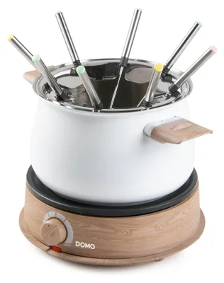 Produktbild von Domo DO736F Fondue 1500 W Kontrollleuchte 8 Fonduegabeln Holz Weiß