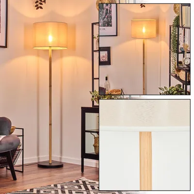 Produktbild von Schiavonea Stehlampe aus Holz/Metall und Schirm aus Stoff