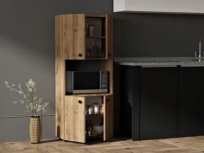 Produktbild von Skye Decor, Efe - Walnut, Küchenschränke, Nussbaum, 60 x 140 x 31,4 cm