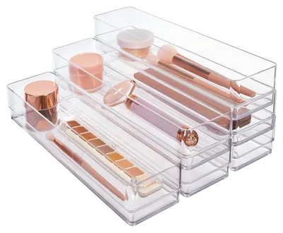 Schubladen-Organizer 12" x 3" x 2", 6er Set, transparent