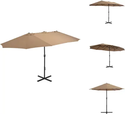 Immagine prodotto di vidaXL Ombrellone con palo in alluminio 460x270 cm Taupe - Ombrelloni e tende da sole