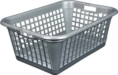 Imagen del producto de Cesta de ropa gris plateada, 60 litros