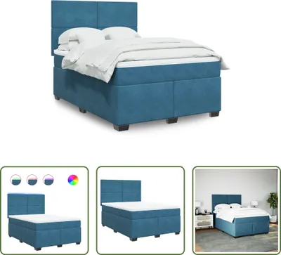 Immagine prodotto di The Living Store Letto a molle con materasso Blu 140x190 cm in velluto