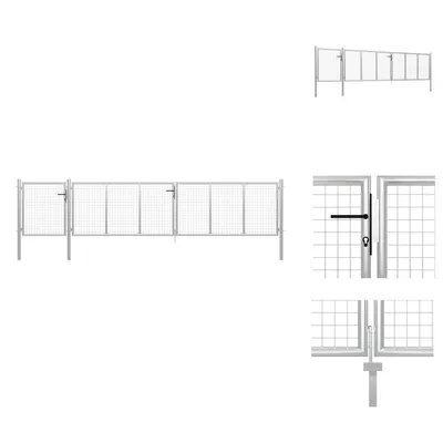 Obrázek produktu pro vidaXL Zahradní brána ocelová 500×100 cm stříbrná - Zahradní brány