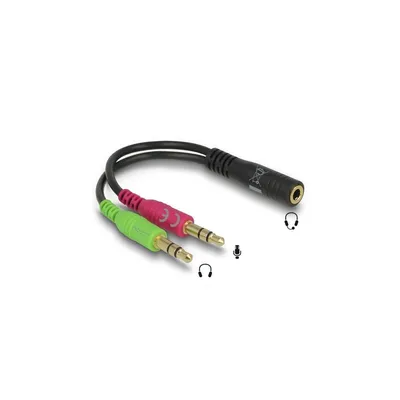 Zdjęcie produktu dla DeLOCK 65459, 3.5mm, Męska, 2 x 3.5mm, Żeńska, 0,012 m, Czarny