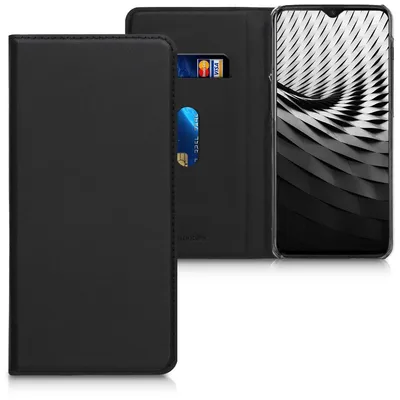 Produktbild von kwmobile Hülle kompatibel mit OnePlus 6T - Kunstleder Handy Schutzhülle - Flip Cover Case Schwarz