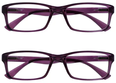 Produktbild von Lesebrille OPULIZE +1.50 2er-Pack Rechteckig Lila Kratzfest Federscharniere