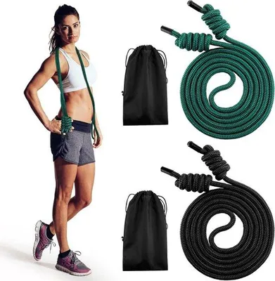 Produktbild von Famanu Fitnessseil - Doppelgeflochtenes Workout-Seil - Verstellbare Länge - Training für Männer und Frauen - 9 Fuß