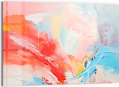 Produktbild von DEQORI Glasbild Echtglas 90x60 cm 'Gefühlswirbel in Farben' Wandbild Bild modern Deko