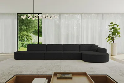 Produktbild von ALTDECOR Ecksofa in L-Form MARI-L3 - 413x171x79,5 cm Schwarz - Corner Sofa Bett Eckcouch Couch Wohnlandschaft Cauchsofa