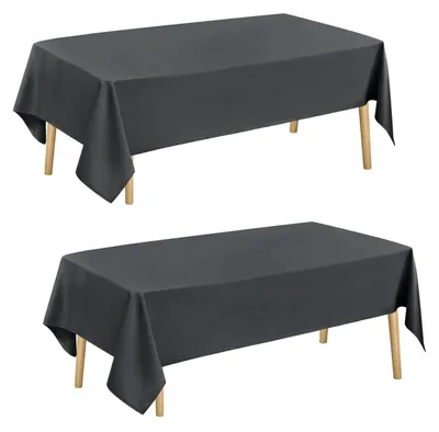 Produktbild von Tischdecke Outdoor Wetterfest Abwaschbar Dunkelgrau 240 x 140 cm 2er Pack