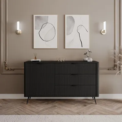 Produktbild von Kommode SCARLETT 138 1D3S Schwarz  mit Schubladen