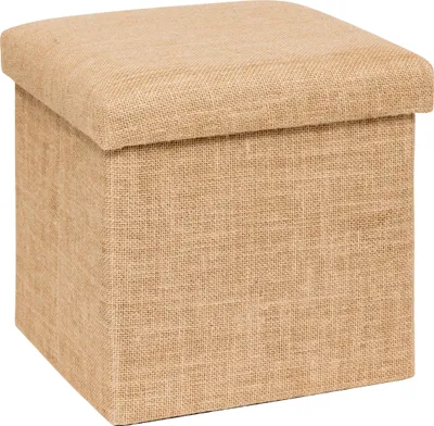 Produktbild von Pouf/hocker Jute - Aufbewahrungsbox - beige - Kunststoff/mdf - 31 x 31 x 31 cm - faltbar