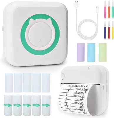 Zdjęcie produktu dla Kompaktowe drukarki przenośne 200 dpi, Bluetooth, białe i zielone