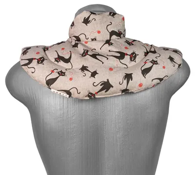 Produktbild von Nackenhörnchen mit Stehkragen Katze-Mimi - Kirschkernkissen - Nackenkissen Wärmekissen - Nacken-Heizkissen für Mikrowelle und Backofen