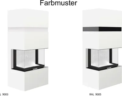 Produktbild von Hitze TRINITY 80x35x53.G TRI BOX Kamineinsatz mit Kaminumbau in weiss Bauart1 Erfüllt BImSchV II