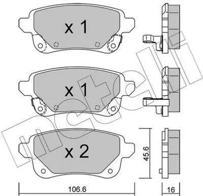 Produktbild von METELLI Bremsbeläge Satz Hinten Bremsklötze für RENAULT Captur II 22-1112-1