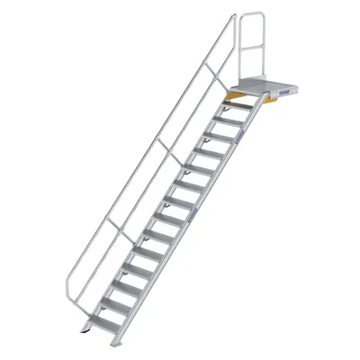 Obrázok produktu pre Hliníkové schodisko s podestou 45° 300435