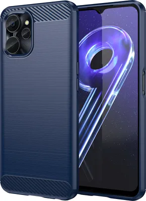 Produktbild von Realme 10 5G Hülle, Carbon-Faser TPU Silikon Stoßfest Schutzhülle für Realme 10 5G Blau