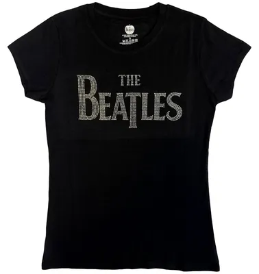 Imagen del producto de Camiseta de manga corta "The Beatles Drop T Crystals" (con adornos), color negro, talla L, para mujer