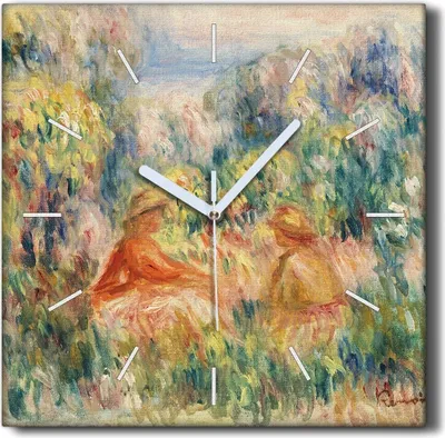 Produktbild von Coloray Hodiny Unikátní 30x30 cm  Tiché hodiny Pro obývací pokoj a kuchyň Nástěnné hodiny Plátno Černé ručičky hodin - Lidé louky