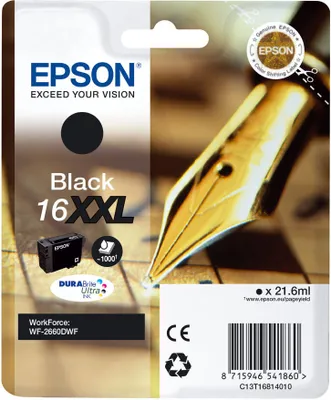 Obrázok produktu pre Epson C13T16814022, Čierna, Atrament na pigmentovej báze, 21,6 ml, 1 kusov, 1000 strany