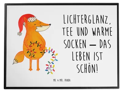 Produktbild von Mr. & Mrs. Panda Schreibunterlage Fuchs Weihnachten - Weiß - Geschenk, Nikolaus, schreibtischunterlagen, Wintermotiv, schreibtischmatte, schreibtischunterlage, Winter