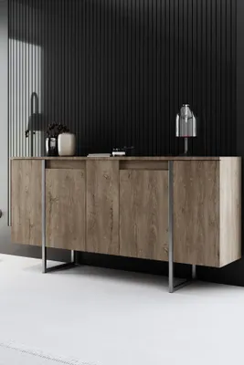 Produktbild von Skye Decor, Luxe - Walnut, Silver, Wohnzimmerschränke, Nussbaum, 160 x 80 x 35 cm