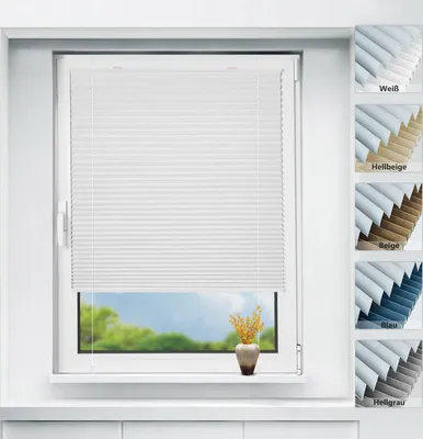 Produktbild von Grandekor Plissee 100% verdunkelung Weiß 90x230cm klemmfix ohne Bohren Jalousie Verdunklungsrollo für Tür