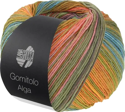 Produktbild von Lana Grossa - Gomitolo Alga 2023 blau jeans jade rosa lila khaki oliv orange gelbgrün